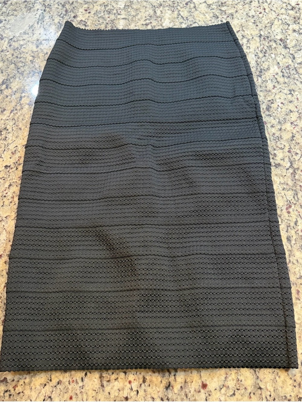 New York & Company Black Textured Midi Pencil Skirt
